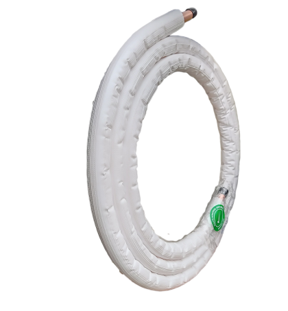 Изолирани медни тръби по 10м в руло  ф 1/4  за монтаж на климатици