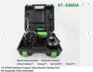  ELECTRIC Flaring tool  eccentric  with eccentric ST-E900SA with battery in case - for pipes with diameters 1/4, 5/16, 3/8, 1/2, 5/8, 3/4,