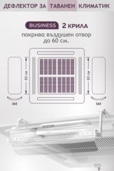Дефлектор (прозрачно крило 2 пера за всяка посока) за климатик тип ТАВАННА КАСЕТА
