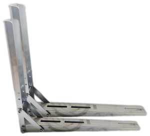 Wall-mounted air conditioner bracket 500×600, 3 mm × 55 mm, foldable, modular, reinforced with a tension brace, stainless steel (INOX)